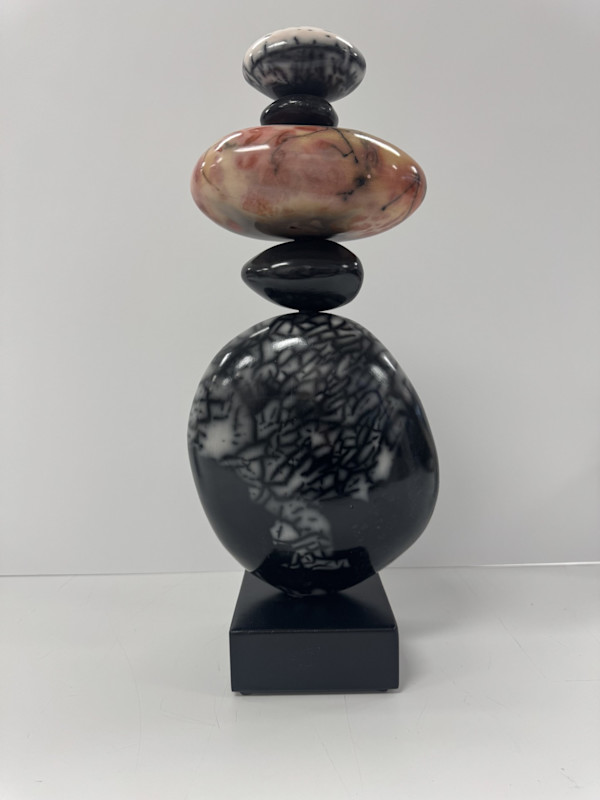 Raku Pottery Totem Pol by Scott Stockdale, Image 1.