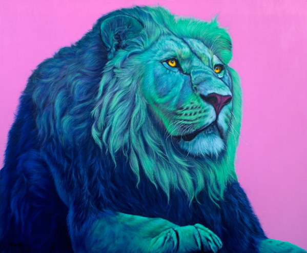 LION WITH YELLOW EYES, 2008 by HELMUT KOLLER 