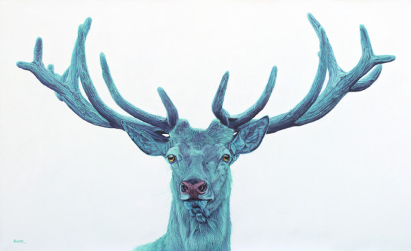 STAG ON WHITE, 2012 by HELMUT KOLLER 