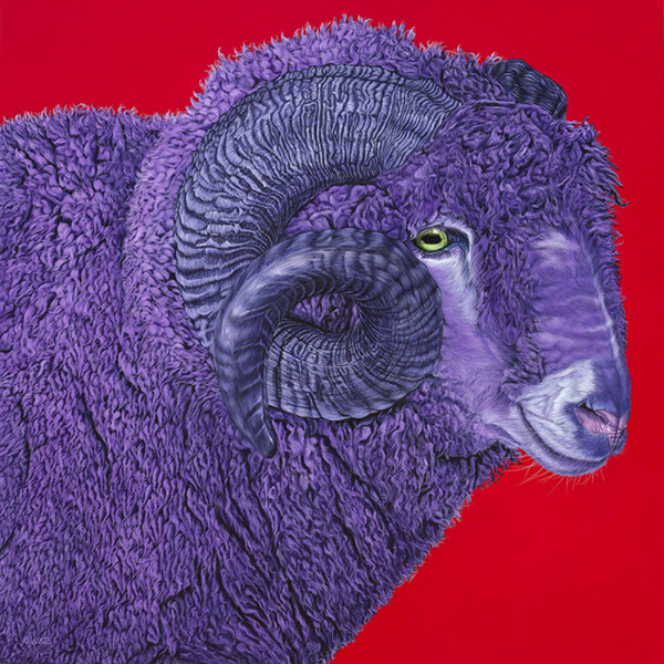 RAM ON RED, 2015 by HELMUT KOLLER