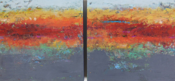 Before & After (diptych) 16x16" each by Ginnie Cappaert
