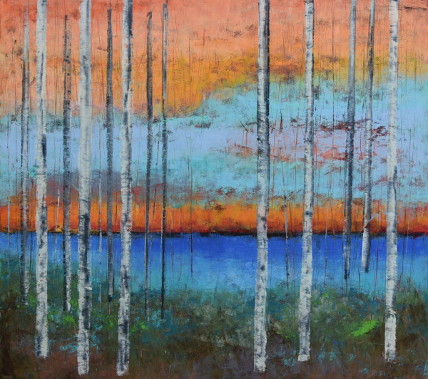 Evening by the Lake, 42x42" by Ginnie Cappaert