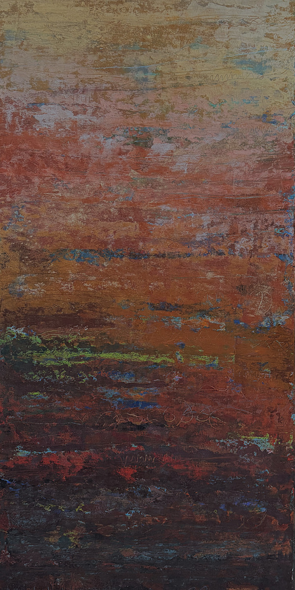 Falling into Place, 48x24" by Ginnie Cappaert