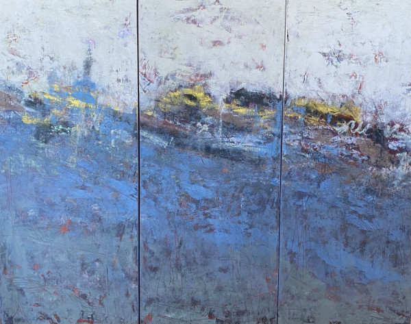 In A Moments Time, 36x45" Triptych by Ginnie Cappaert