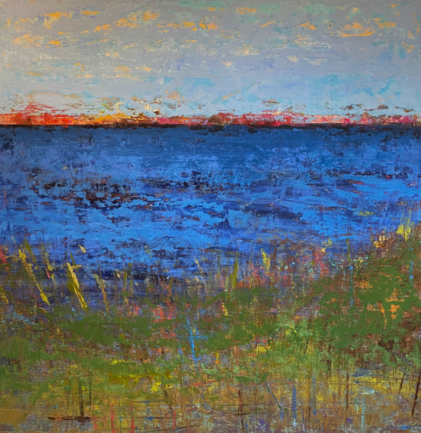 Written Peace, 38x38" by Ginnie Cappaert
