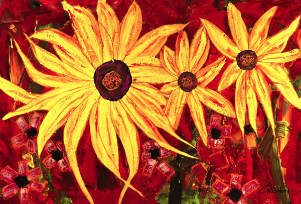 Sunflowers No. 1 by louie . rochon . fine . art