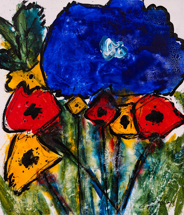 Poppy Dance I & II. by louie . rochon . fine . art