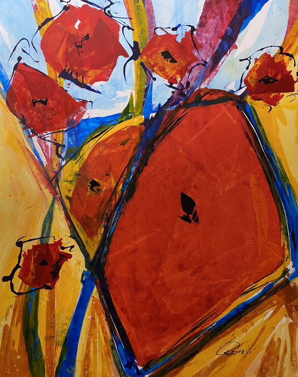 Revival Series No. 8 - 'Fall Poppies' by louie . rochon . fine . art