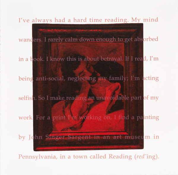 I've Always Had a Hard Time Reading, from the portfolio Red Read by Ken Aptekar