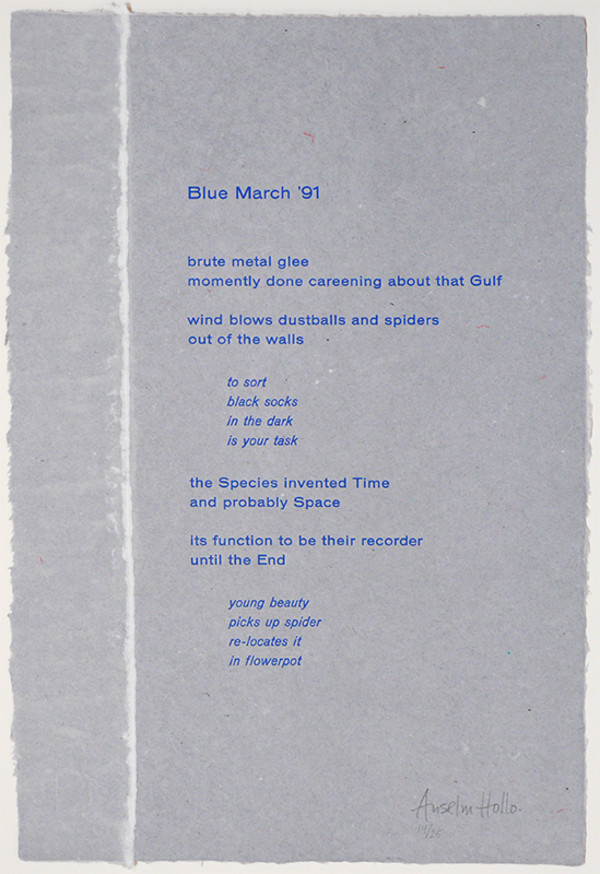 Blue March '91 by Anselm Hollo