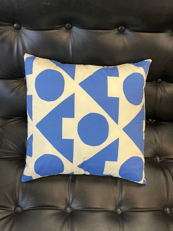 Blue and White Pillow by Hadiya Williams