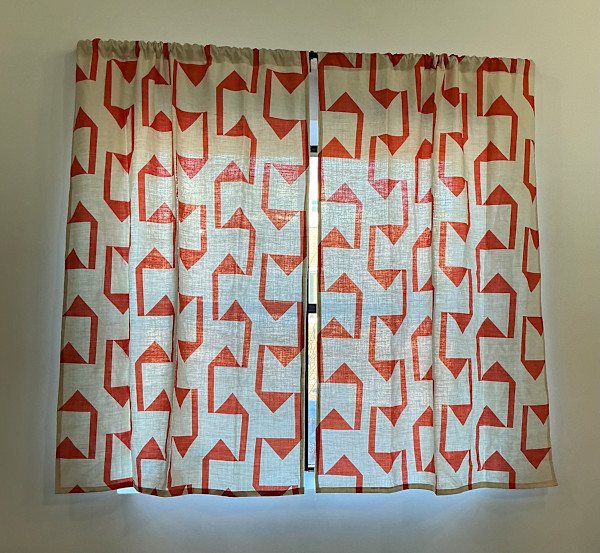 Curtain- Orange and White