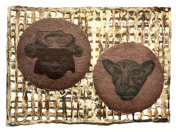 Two Masks- Jaguar and Aztec by Helen C. Frederick, Image 1.