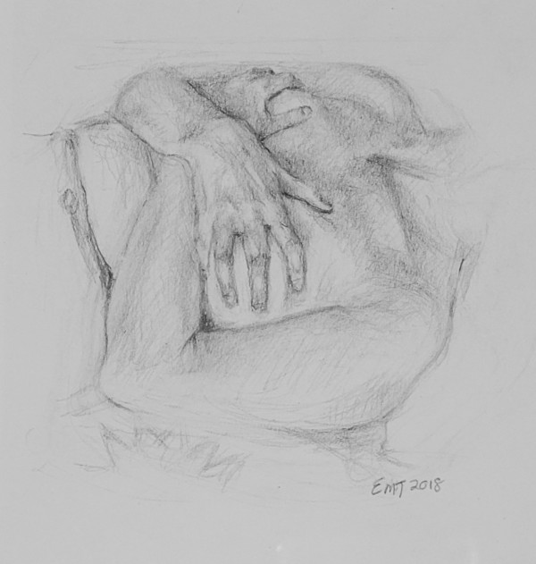 Hand Study on Bare Breasts