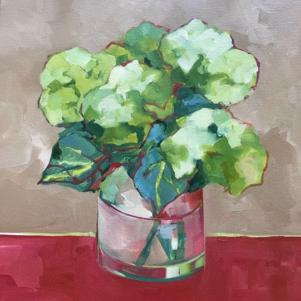 Hydrangeas Taupe/Red by Beth Munro