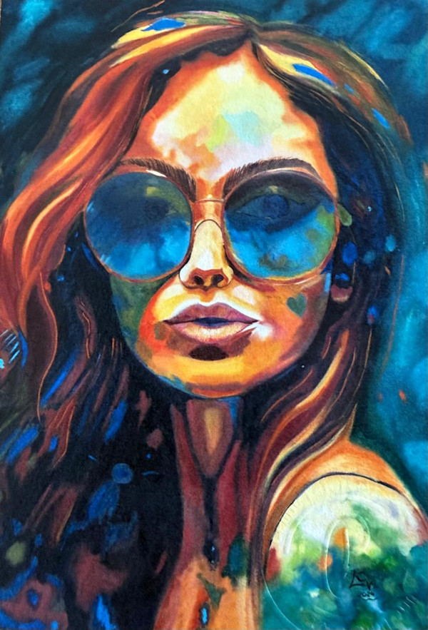 Cool Chick (Mini Fine Art Print / Post Card / A6) by CELINE LEFORT