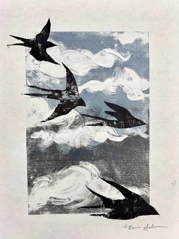 Bird Monoprint by Raia Silverman