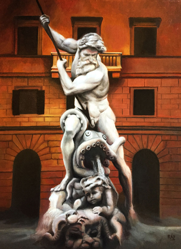 Neptune in Piazza Navona by Alan Douglas Ray