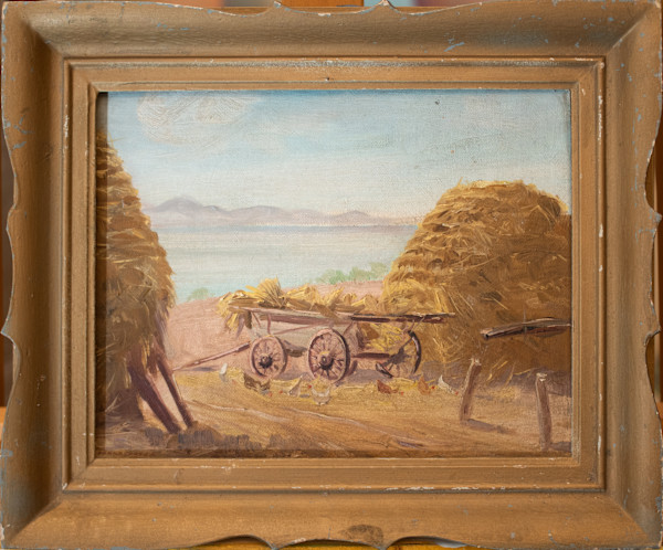 Haystacks By The Sea At Corio With The You Yangs In The Distance by Frank Carter, Image 1.