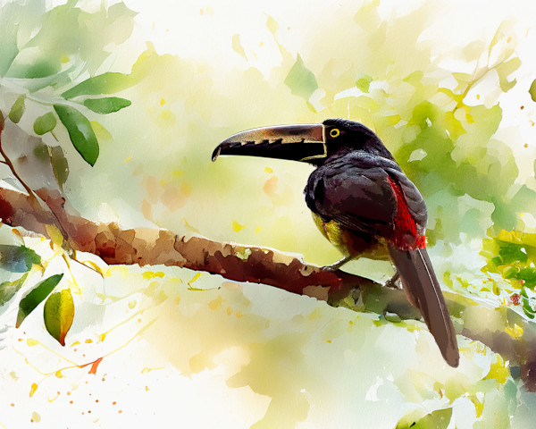 Collared Aracari, Costa Rica by David Whited, Image 1.