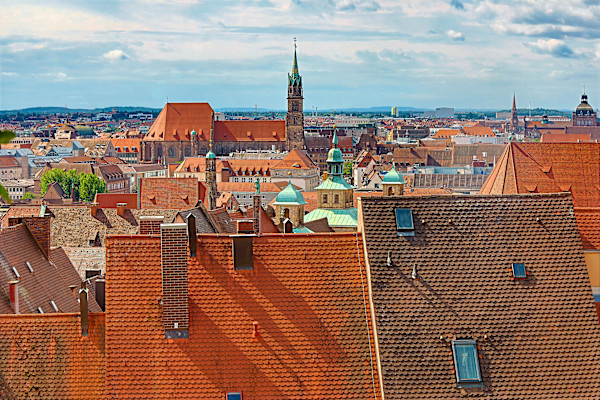 Rooftops in Nurenburg, Germany. by David Whited
