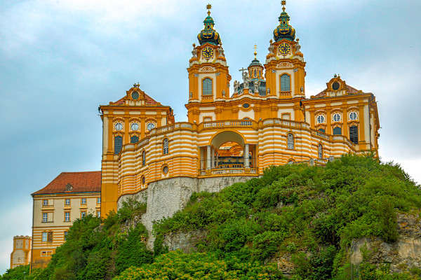 Melk Abbey in Austria. This Benedictine abbey is known for its stunning Baroque architecture and historical significance. by David Whited