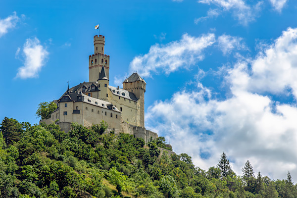 Marksburg Castle, located above the town of Braubach in the Rhineland-Palatinate region of Germany. by David Whited