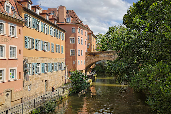 Bamberg, Upper Franconia, Germany, Linker Regnitzarm river. by David Whited