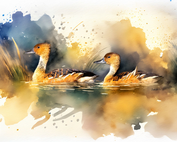 Pair of Fulvous Whistling Ducks, Costa Rica by David Whited, Image 1.
