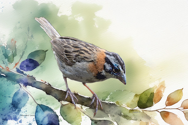 Rufous-collared Sparrow, Costa Rica by David Whited, Image 1.