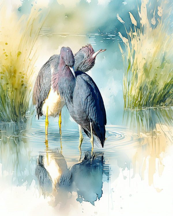 Tricolored Herons by David Whited