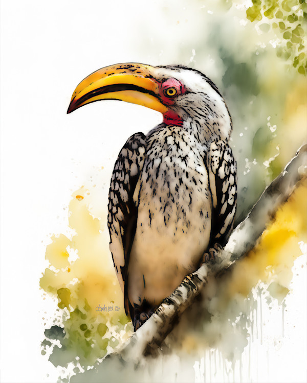 Yellow-billed Hornbill, South Africa by David Whited, Image 1.