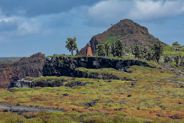 Navagational Beacon on South Plaza Island landscape, Galapagos by David Whited