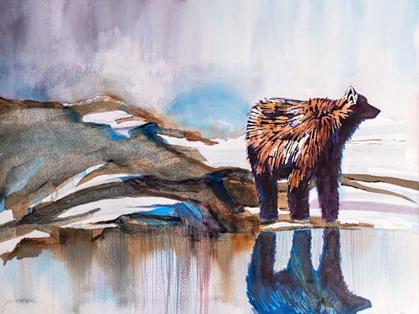 Brown Bear braving the winter by David Whited