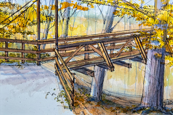 Trail Bridge in the Cuyahoga Valley National Park, Ohio by David Whited