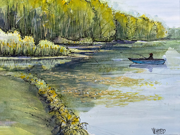Fishing on the Portage Lakes by David Whited