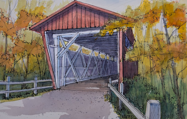 Everett Road Covered Bridge, Cuyahoga Valley National Park by David Whited