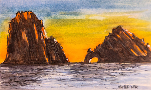 Whiskey Painting, Land's End, Cabo San Lucas, Mexico by David Whited