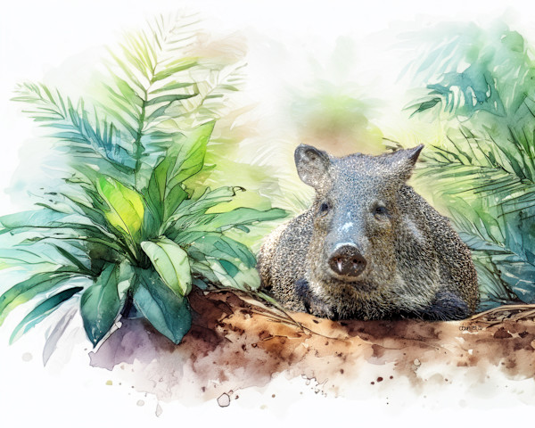 Collared Peccary (Javelina) by David Whited, Image 1.