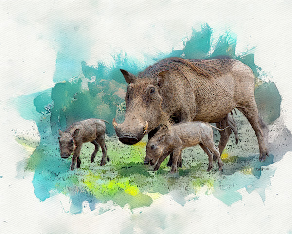 Warthog Family, South Africa by David Whited, Image 1.