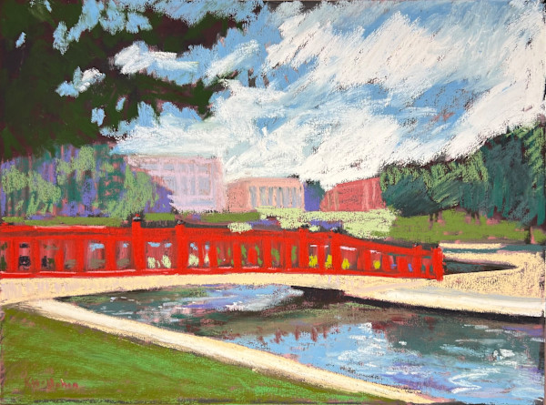 Red Bridge at Big Spring Park by Katie Hallahan