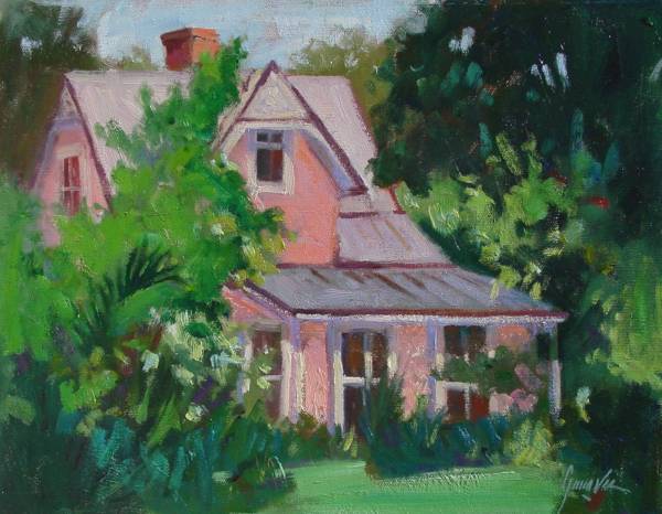 Pink House in Melrose by Susan F Greaves