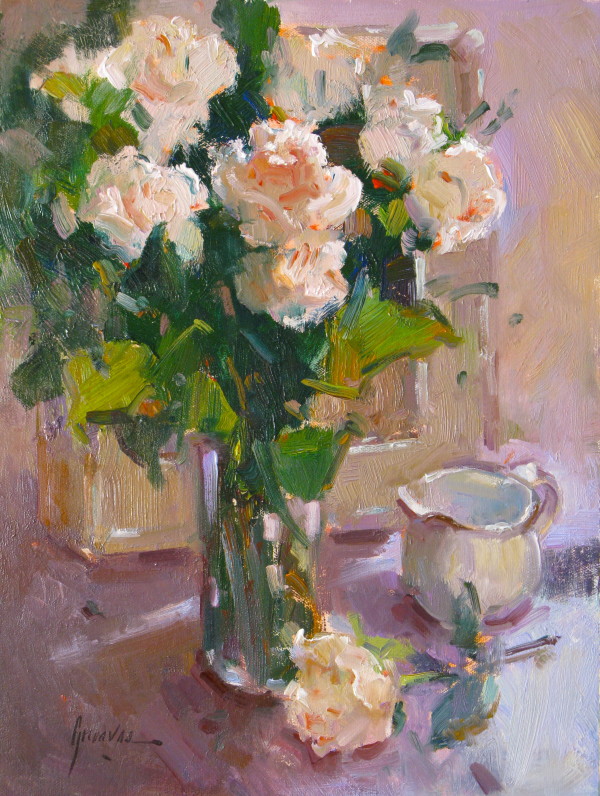 Pink Roses, Gift to Sally by Susan F Greaves