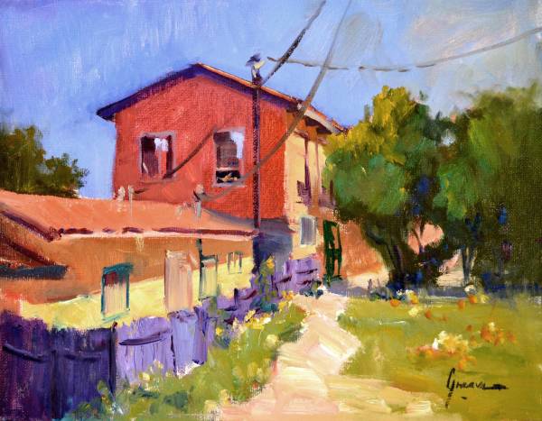 Purple Fence, Rancho de Taos by Susan F Greaves