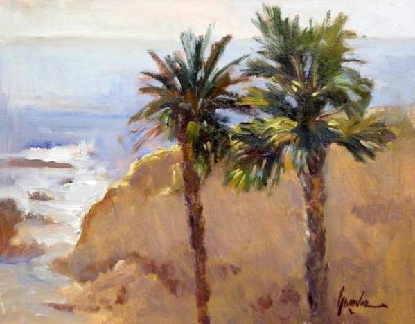 Two Palms at Laguna by Susan F Greaves