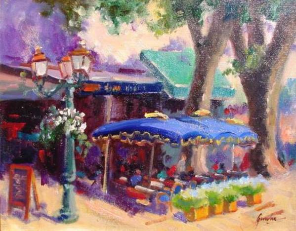 Umbrellas and Awning, St. Remy by Susan F Greaves