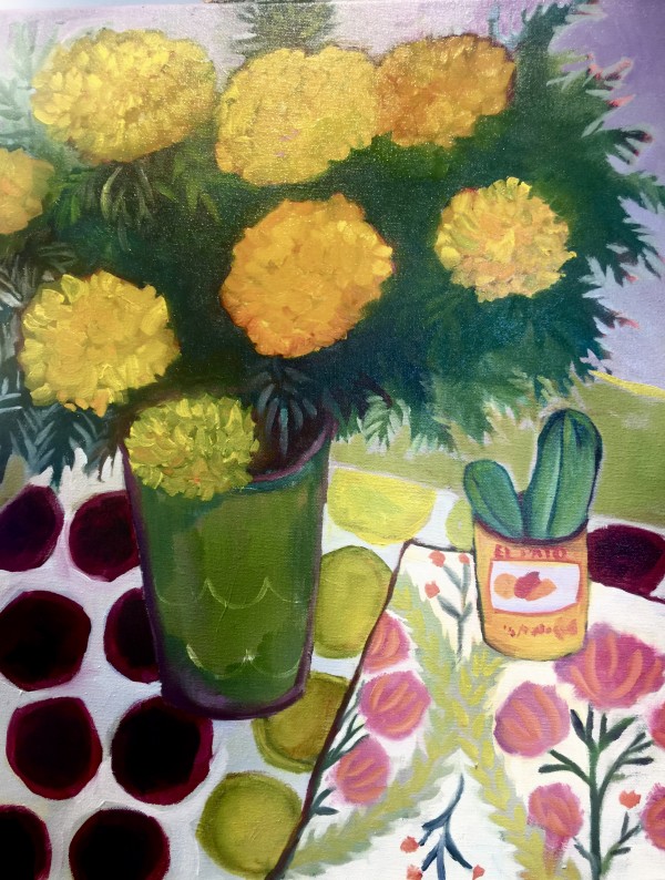 Marigolds and Cactus by Annie O'Brien Gonzales