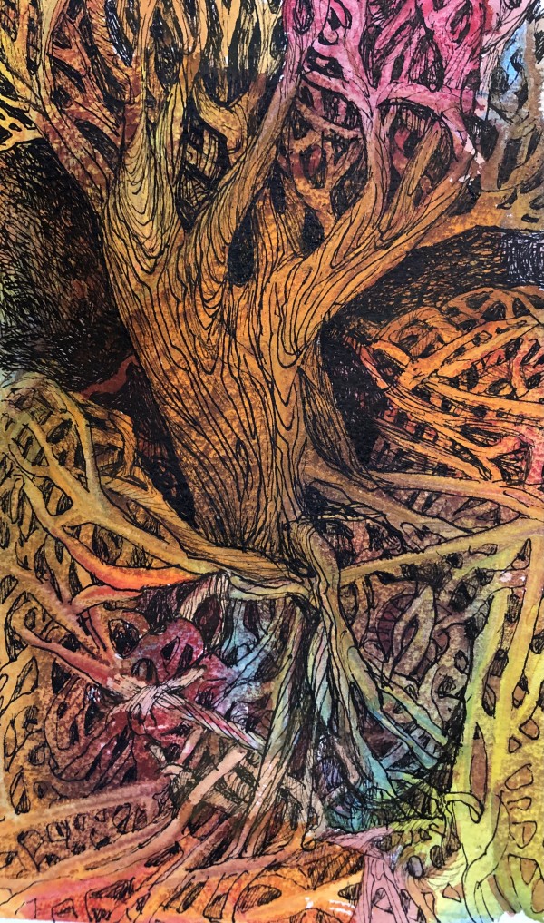 Grandmother Tree -  Drawing A Day #10 by Helen R Klebesadel