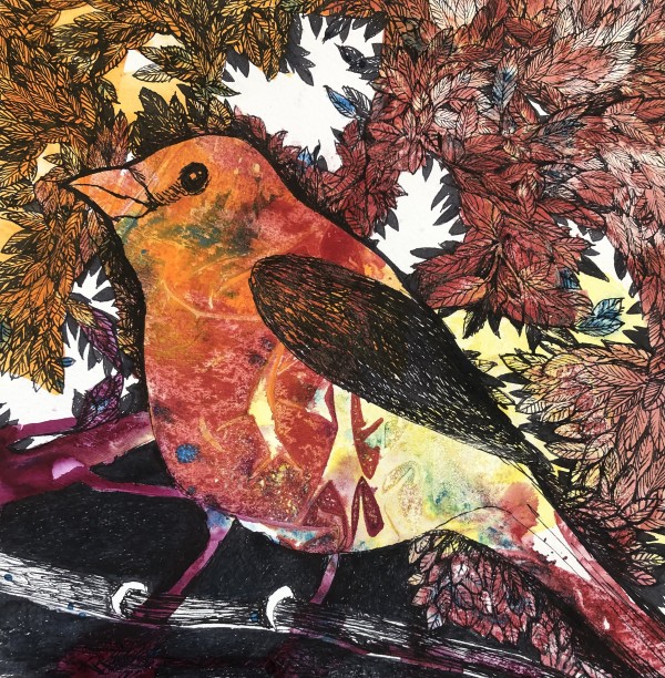 Pretty Bird - Drawing A Day #13 by Helen R Klebesadel