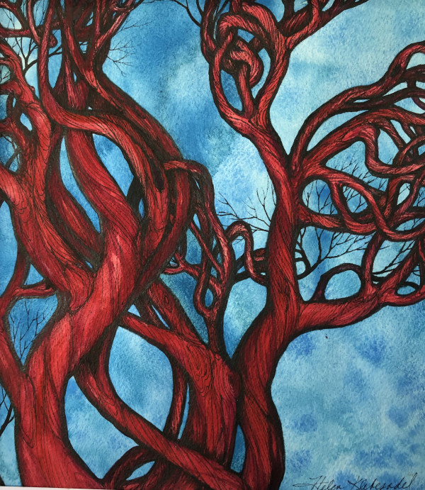 Red Tree I by Helen R Klebesadel